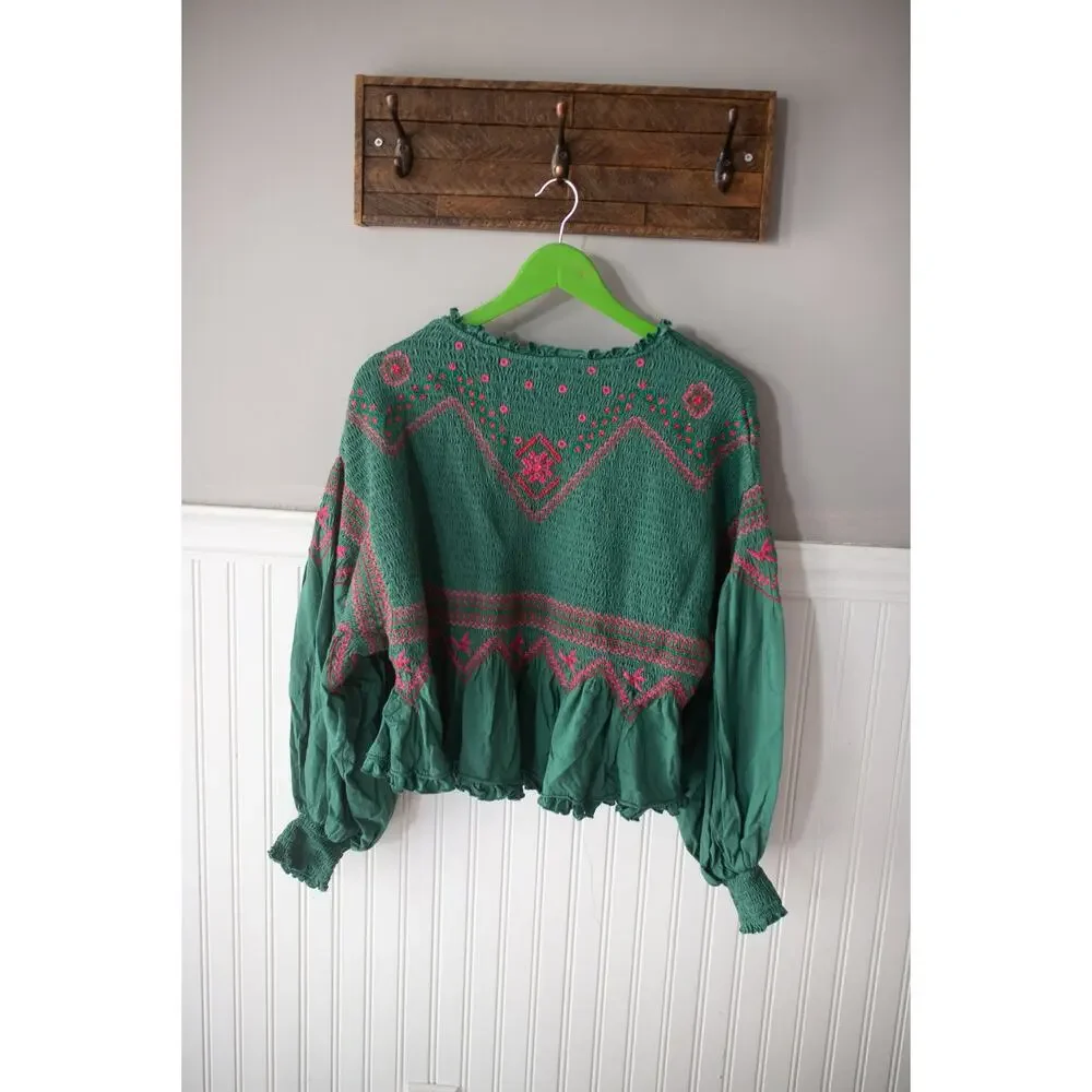 Free People Holly Long Sleeve Knit Top XS NEW